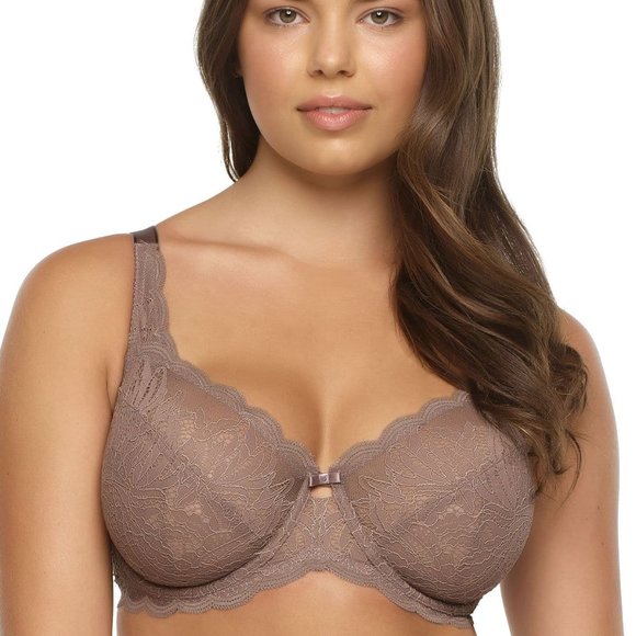 NWT Paramour By Felina Peridot Unlined Lace Bra Mink Color - Picture 1 of 5